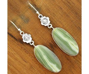 Natural Serpentine Earrings SDE34527 E-1237, 12x26 mm