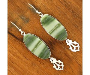 Natural Serpentine Earrings SDE34546 E-1079, 13x27 mm