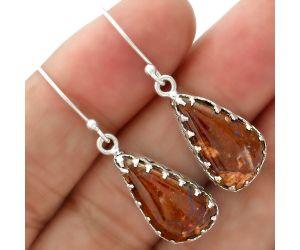 Natural Red Moss Agate Earrings SDE34551 E-1113, 10x19 mm