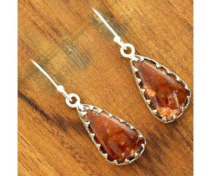 Natural Red Moss Agate Earrings SDE34551 E-1113, 10x19 mm