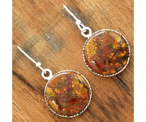 Natural Red Moss Agate Earrings SDE34638 E-1113, 15x15 mm