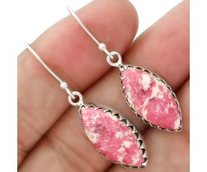 Natural Pink Thulite - Norway Earrings SDE34643 E-1113, 10x21 mm