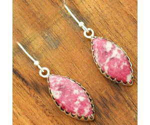 Natural Pink Thulite - Norway Earrings SDE34643 E-1113, 10x21 mm