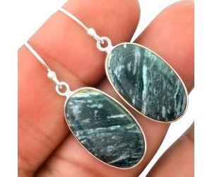 Natural Larsonite Jasper Earrings SDE38162 E-1001, 13x22 mm