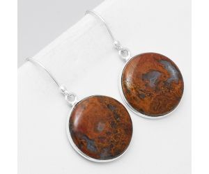 Natural Red Moss Agate Earrings SDE40614 E-1001, 18x18 mm