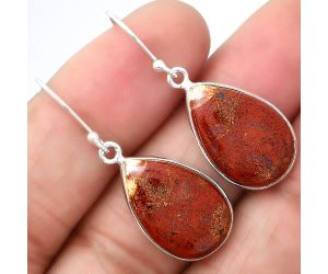 Natural Red Moss Agate Earrings SDE40753 E-1001, 13x20 mm