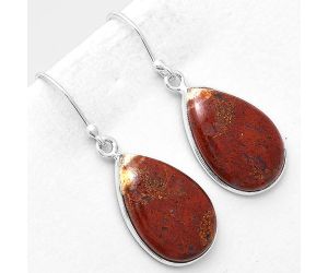 Natural Red Moss Agate Earrings SDE40753 E-1001, 13x20 mm