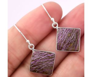 Natural Purpurite - South Africa Earrings SDE41324 E-1001, 13x13 mm