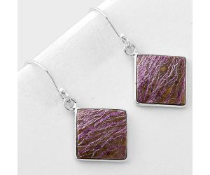 Natural Purpurite - South Africa Earrings SDE41324 E-1001, 13x13 mm