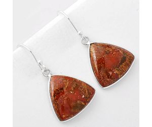 Natural Red Moss Agate Earrings SDE41385 E-1001, 17x17 mm