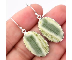 Natural Serpentine Earrings SDE41471 E-1001, 14x23 mm