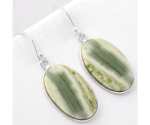 Natural Serpentine Earrings SDE41471 E-1001, 14x23 mm