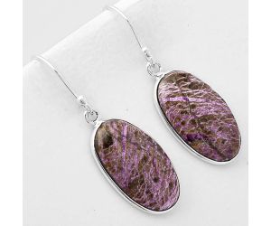 Natural Purpurite - South Africa Earrings SDE41560 E-1001, 11x20 mm