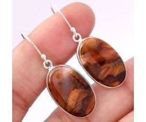 Natural Pietersite - Namibia Earrings SDE41630 E-1001, 14x22 mm