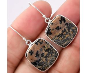 Natural Russian Honey Dendrite Opal Earrings SDE41967 E-1001, 16x17 mm