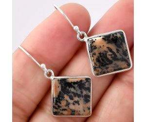 Natural Russian Honey Dendrite Opal Earrings SDE41973 E-1001, 14x14 mm