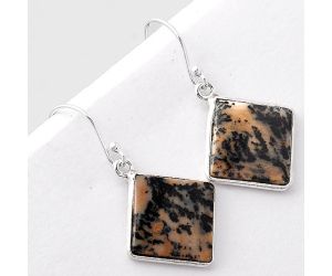 Natural Russian Honey Dendrite Opal Earrings SDE41973 E-1001, 14x14 mm