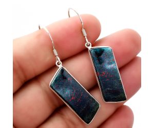 Natural Blood Stone - India Earrings SDE42441 E-1001, 10x29 mm