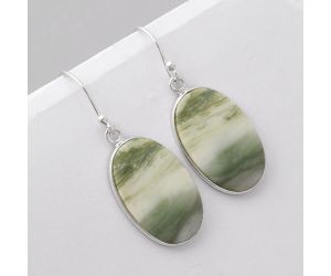 Natural Serpentine Earrings SDE42712 E-1001, 14x22 mm