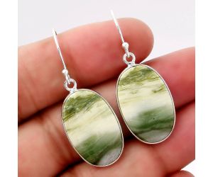 Natural Serpentine Earrings SDE42712 E-1001, 14x22 mm