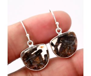 Natural Tube Agate - Turkish Earrings SDE42781 E-1001, 13x15 mm