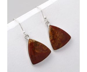 Natural Red Moss Agate Earrings SDE42873 E-1001, 16x18 mm