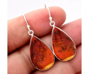 Natural Red Moss Agate Earrings SDE42910 E-1001, 14x23 mm