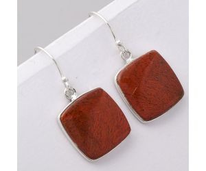 Natural Red Moss Agate Earrings SDE42933 E-1001, 16x16 mm