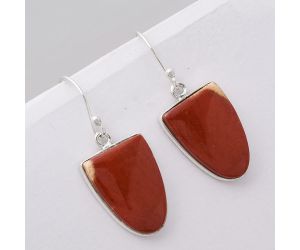 Natural Red Moss Agate Earrings SDE42937 E-1001, 14x19 mm