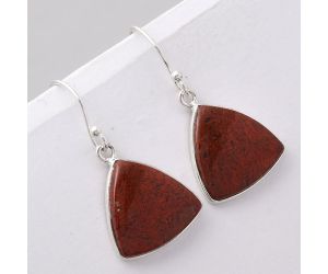 Natural Red Moss Agate Earrings SDE42975 E-1001, 16x16 mm