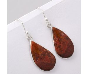 Natural Red Moss Agate Earrings SDE42978 E-1001, 13x22 mm