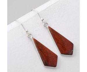 Natural Red Moss Agate Earrings SDE43020 E-1001, 11x25 mm