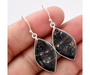 Natural Blood Stone - India Earrings SDE43052 E-1001, 14x24 mm