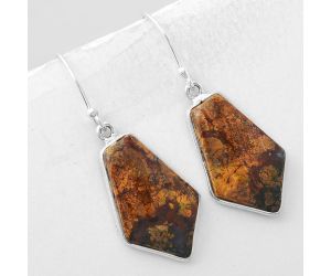 Natural Red Moss Agate Earrings SDE44835 E-1001, 14x22 mm