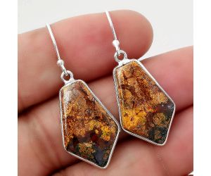 Natural Red Moss Agate Earrings SDE44835 E-1001, 14x22 mm