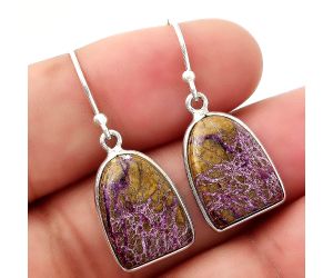 Natural Purpurite - South Africa Earrings SDE44858 E-1001, 12x15 mm