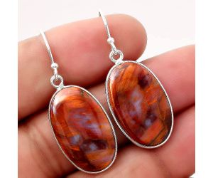 Natural Pietersite - Namibia Earrings SDE45339 E-1001, 14x22 mm