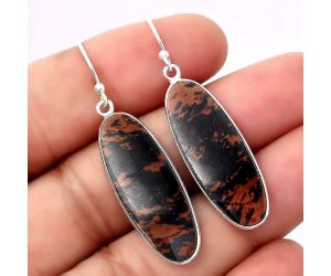 Natural Blood Stone - India Earrings SDE45698 E-1001, 11x30 mm