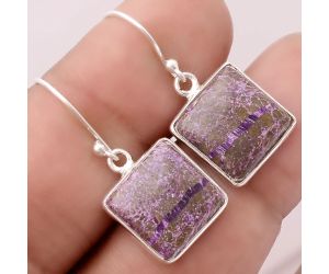 Natural Purpurite - South Africa Earrings SDE47130 E-1001, 12x12 mm