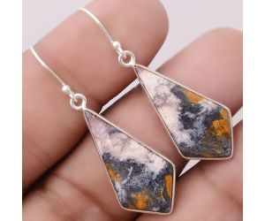 Natural Indian Blanket Jasper Earrings SDE47170 E-1001, 13x26 mm