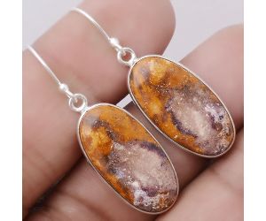 Natural Indian Blanket Jasper Earrings SDE47201 E-1001, 12x23 mm