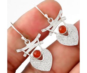 Natural Carnelian Earrings SDE47624 E-1159, 4x4 mm