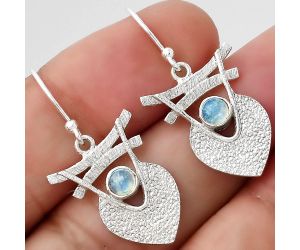 Natural Rainbow Moonstone - India Earrings SDE47662 E-1159, 4x4 mm