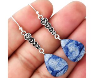 Valentine Gift Heart - Natural Dumortierite Quartz Earrings SDE47664 E-1065, 13x17 mm