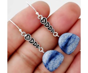 Valentine Gift Heart - Natural Dumortierite Quartz Earrings SDE47670 E-1065, 13x14 mm