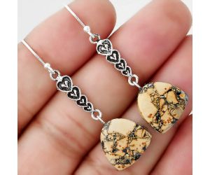 Valentine Gift Heart - Maligano Jasper - Indonesia Earrings SDE47682 E-1065, 14x14 mm