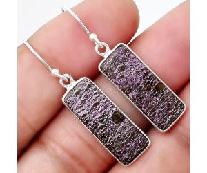 Natural Purpurite - South Africa Earrings SDE48005 E-1001, 8x21 mm