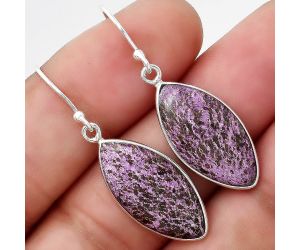 Natural Purpurite - South Africa Earrings SDE48074 E-1001, 11x22 mm