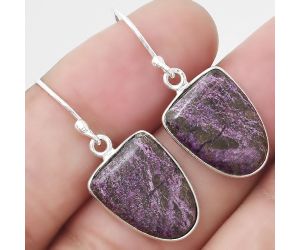 Natural Purpurite - South Africa Earrings SDE48137 E-1001, 12x16 mm