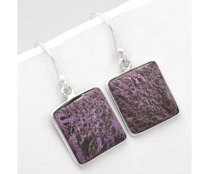 Natural Purpurite - South Africa Earrings SDE48861 E-1001, 15x15 mm